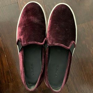 Vince Velvet burgundy flats